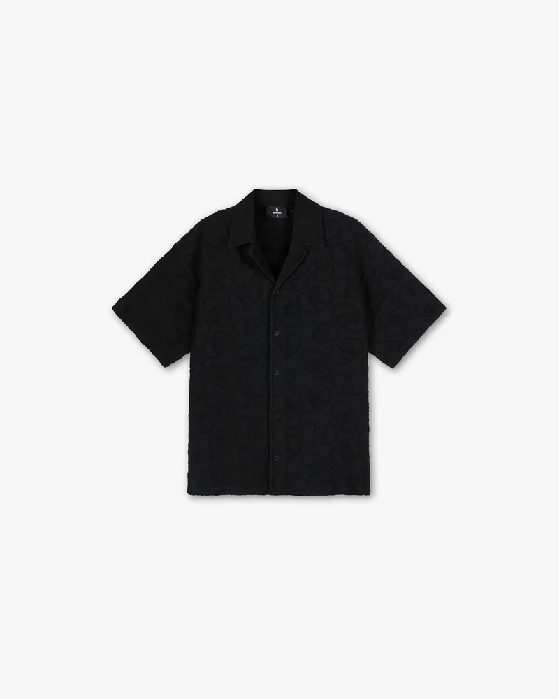 All Over Print Towel Shirt - Black