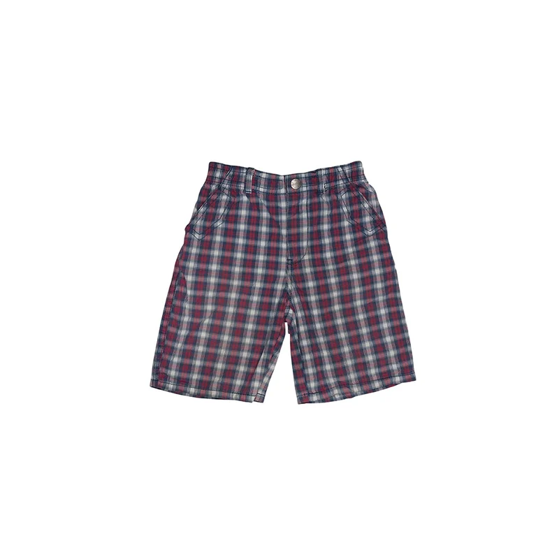 Plaid Button Shorts
