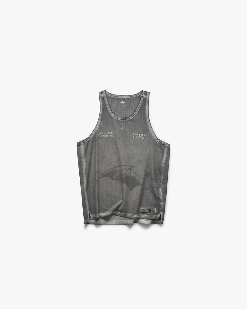 247 x Avenged Sevenfold Death Bat Singlet - Washed Grey