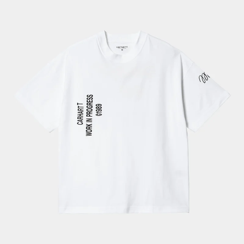 Carhartt WIP Signatur kortärmad ekologisk T-shirt för män - Vit