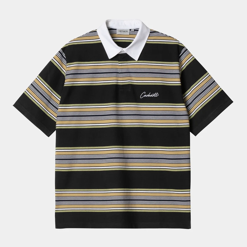 Carhartt WIP Herr Gaines kortärmad rugbytröja - svart