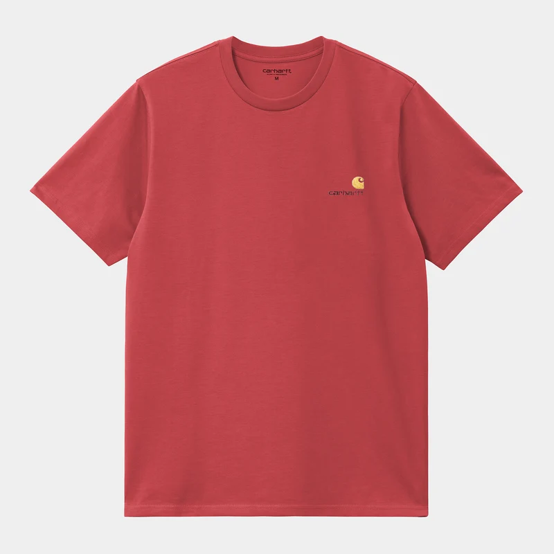 Carhartt WIP Herr Kortärmad American Script T-shirt - Toscana
