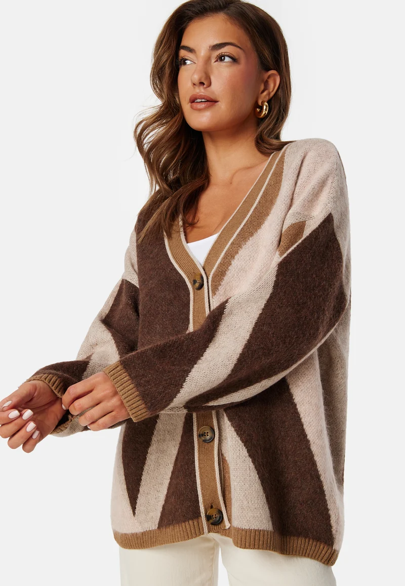 Letterprint Intarsia Cardigan