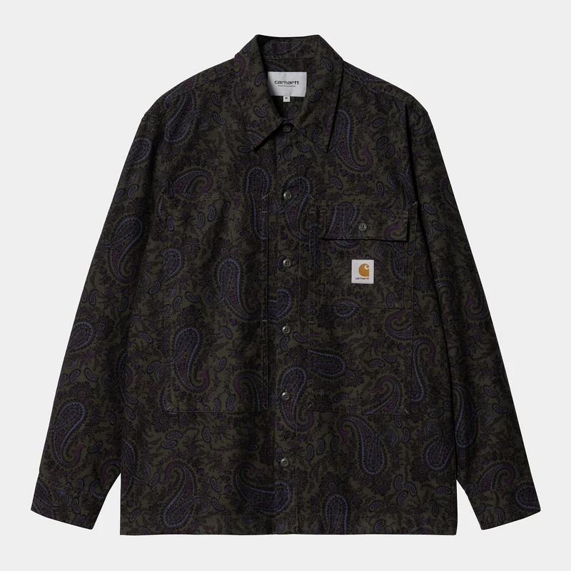 Carhartt WIP Herr Charter Paisley Print Shirt - Plant