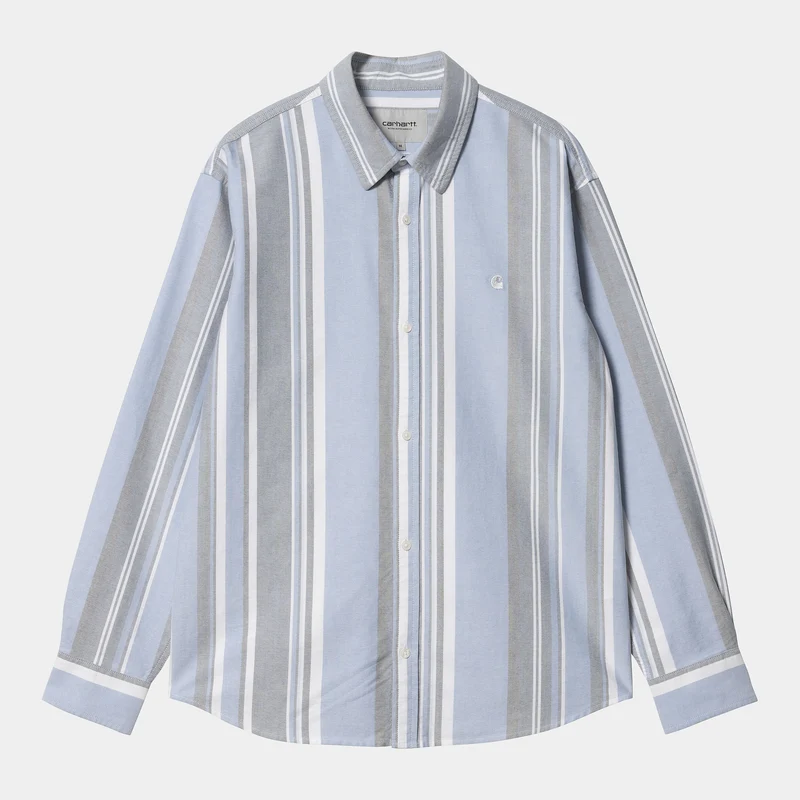 Carhartt WIP Herr Dwyer Shirt - Bleach / Squid