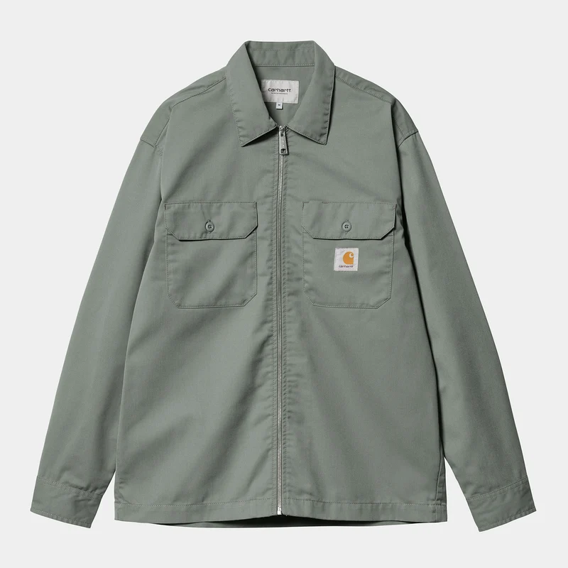 Carhartt WIP Herr Craft Zip Shirt - Smoke Green