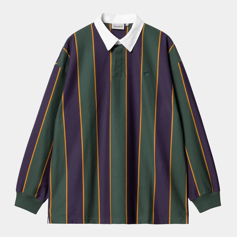 Carhartt WIP Reuben långärmad rugbytröja för män - Discovery Green