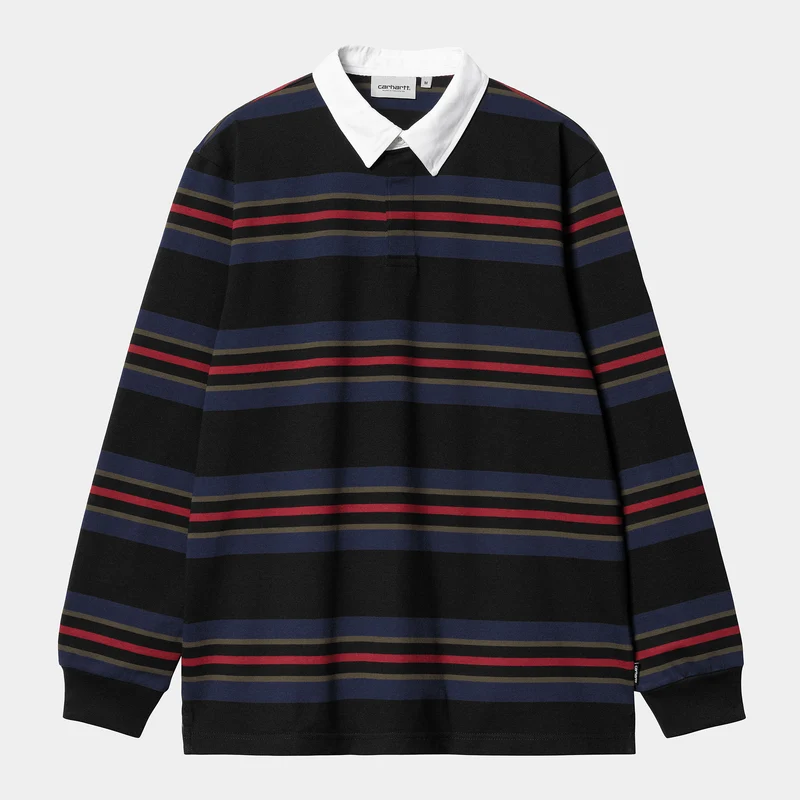 Carhartt WIP Oregon långärmad rugbytröja för herr - svart