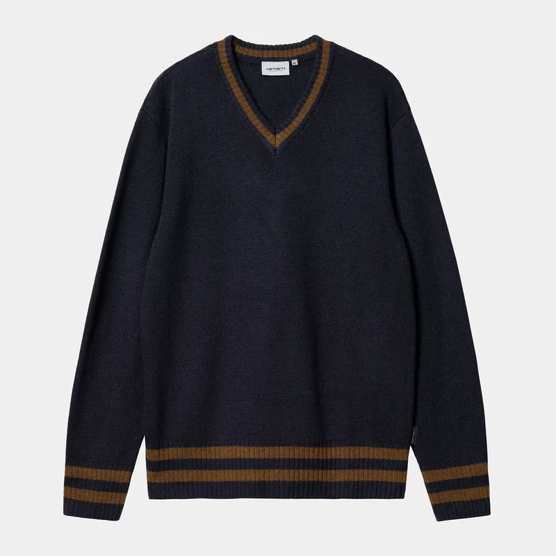Carhartt WIP Stanford tröja för herr - Marinblå / Deep Hamilton Brown
