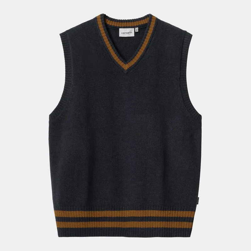 Carhartt WIP Stanford-västtröja för herr - Marinblå / Deep Hamilton Brown