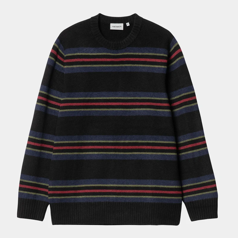 Carhartt WIP Herr Oregon Starco Stripe Sweater - Svart