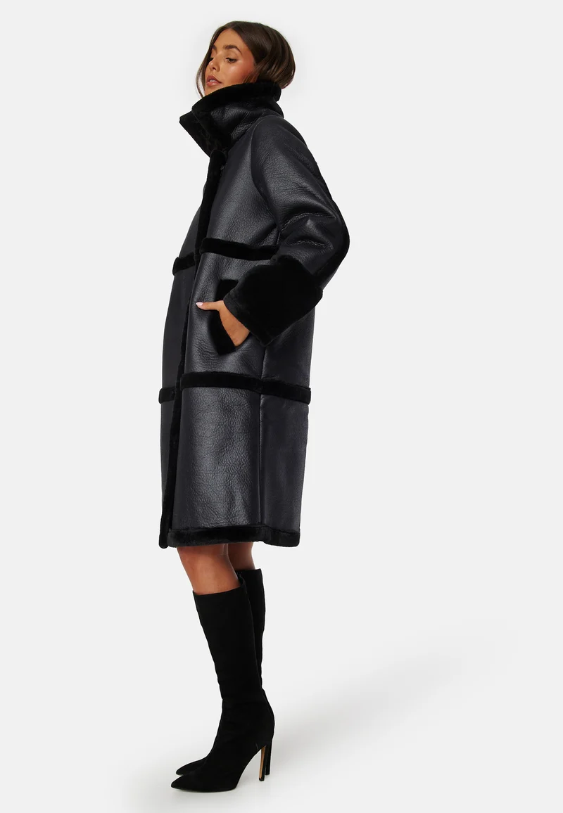 Melda L/S Faux Sherling Coat