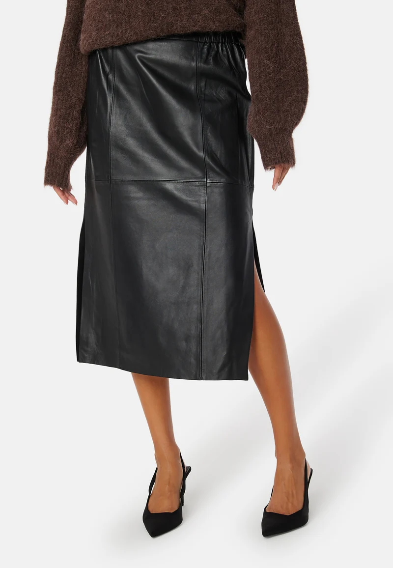 Fianna HW Midi Leather Skirt