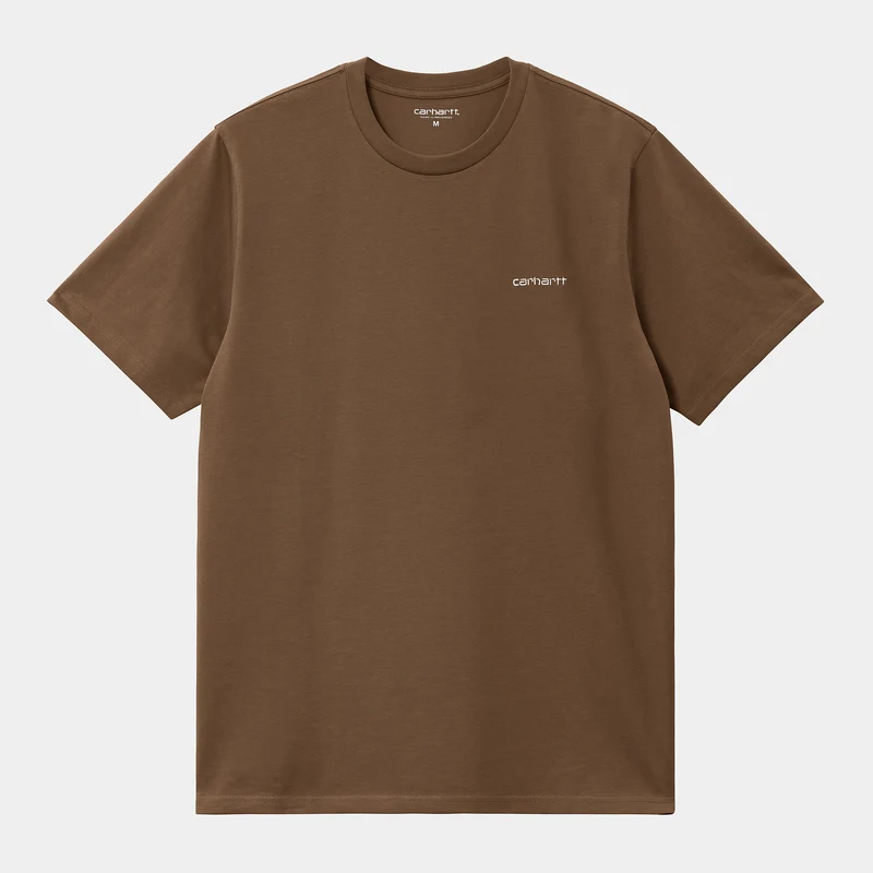 Carhartt WIP Man Script Broderi Kortärmad T-shirt - Lumber