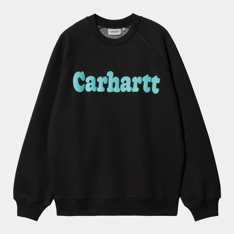 Carhartt WIP Herr Bubbles Sweat Top - Svart / Turkos