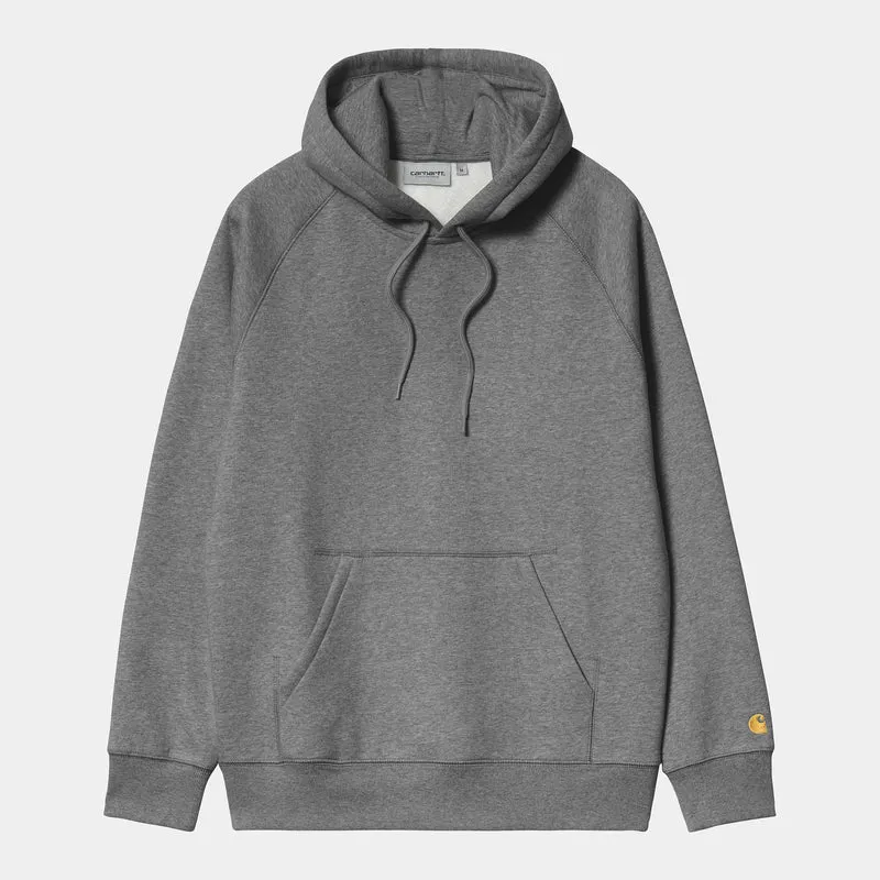 Carhartt WIP Chase Sweat Hoodie för män - Mörkgrå Ljung