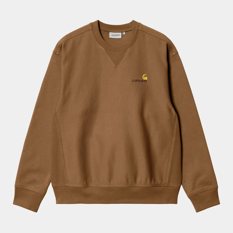 Carhartt WIP Herr American Script Sweat Top - Hamilton Brown