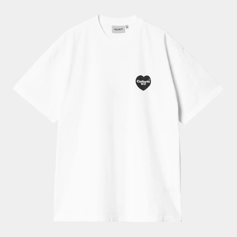 Carhartt WIP Hjärta herrbandana T-shirt - Vit / Svart