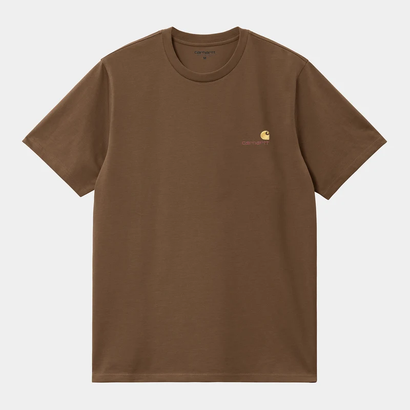 Carhartt WIP Herr Kortärmad American Script T-shirt - Lumber