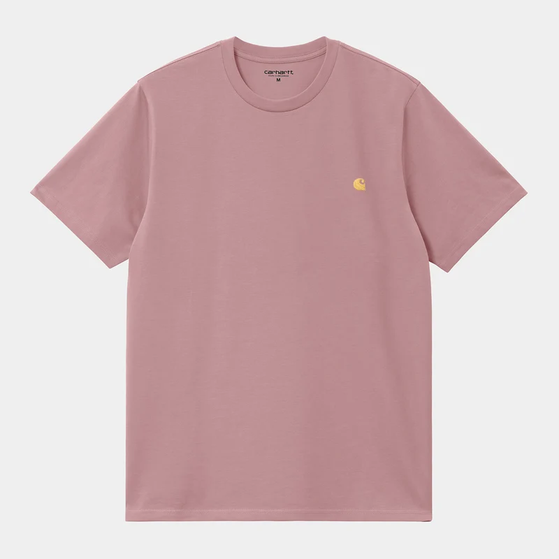 Carhartt WIP Chase kortärmad t-shirt för män - Glasig rosa