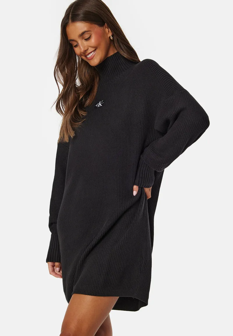 Woven Label Loose Sweater Dress
