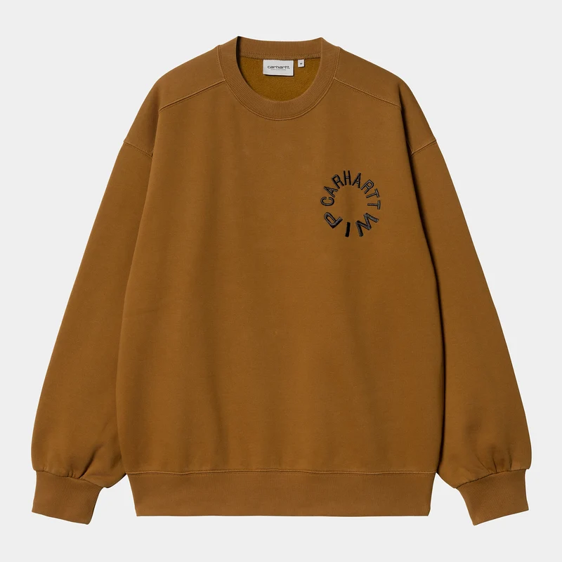Carhartt WIP Herr Work Varsity Sweat Top - Hamilton Brun / Svart