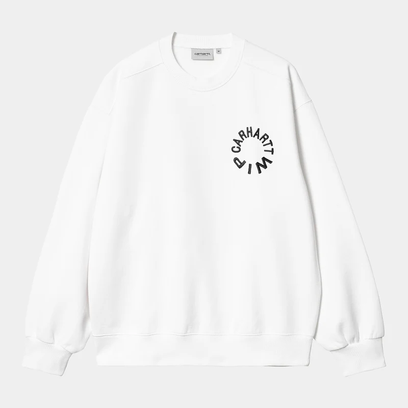 Carhartt WIP Herr Work Varsity Sweat Top - Vit / Svart