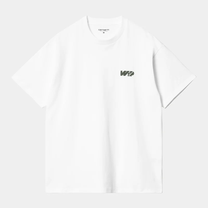 Carhartt WIP Män Montera kortärmad ekologisk T-shirt - Vit / Rökgrön