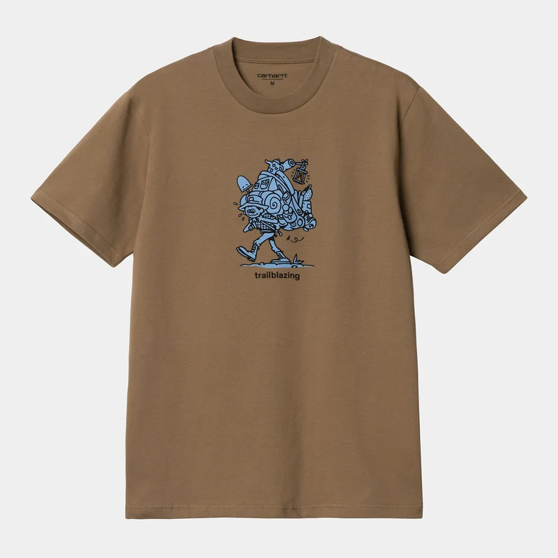 Carhartt WIP Herr Trailblazer kortärmad ekologisk T-shirt - Buffalo