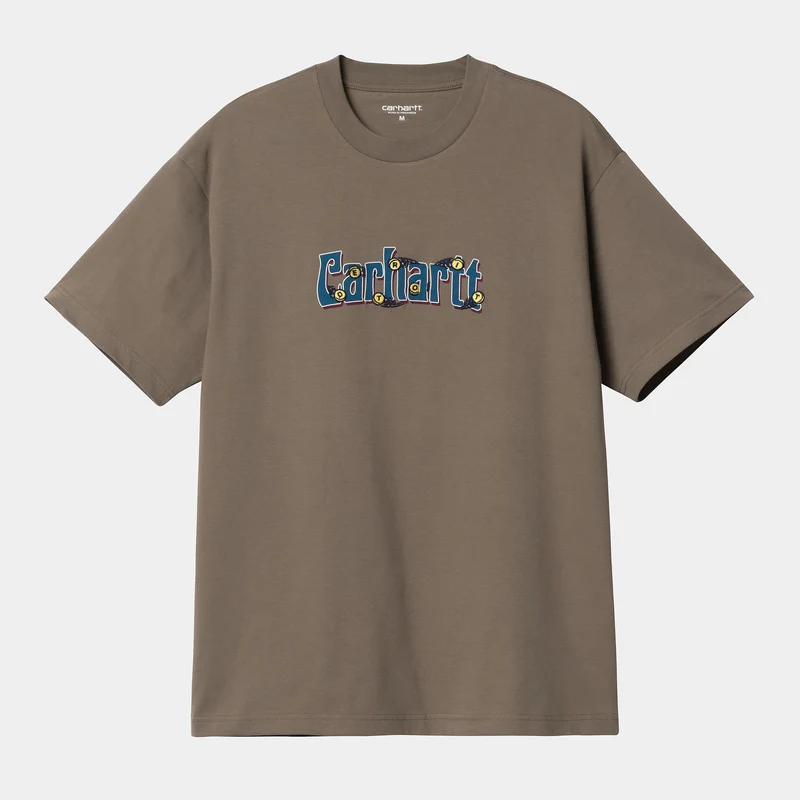 Carhartt WIP Spin Script kortärmad ekologisk T-shirt för män - Barista