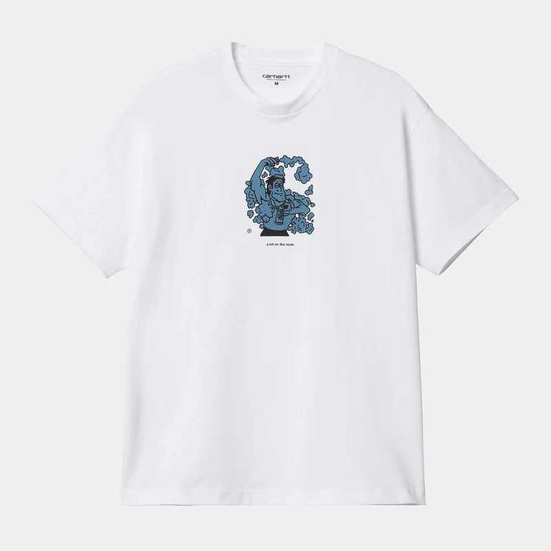 Carhartt WIP Mens Deo Kortärmad Ekologisk T-shirt - Vit