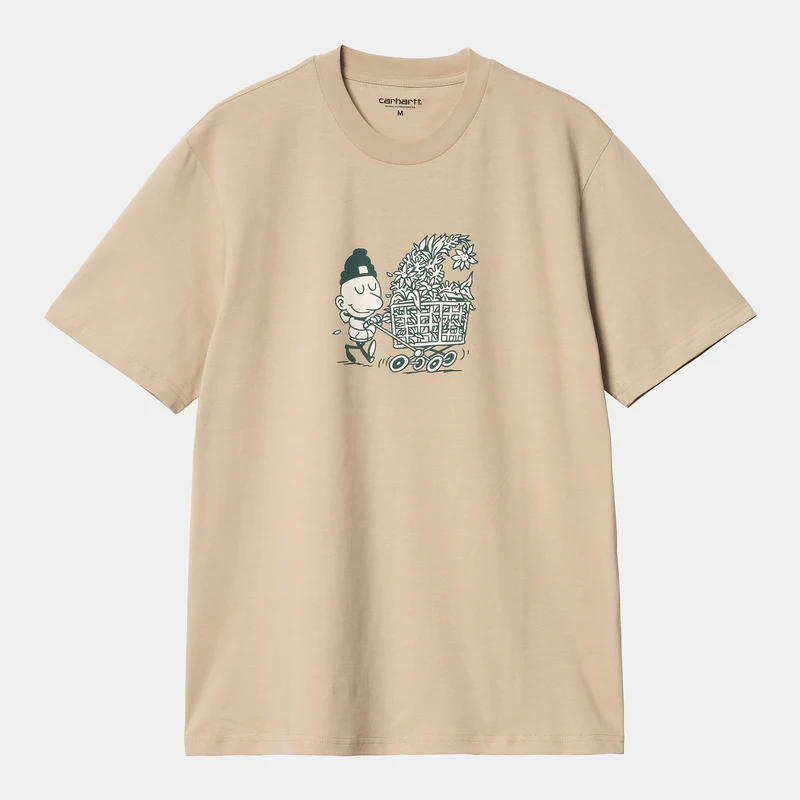 Carhartt WIP Herr Shopper Kortärmad Ekologisk T-shirt - Vägg