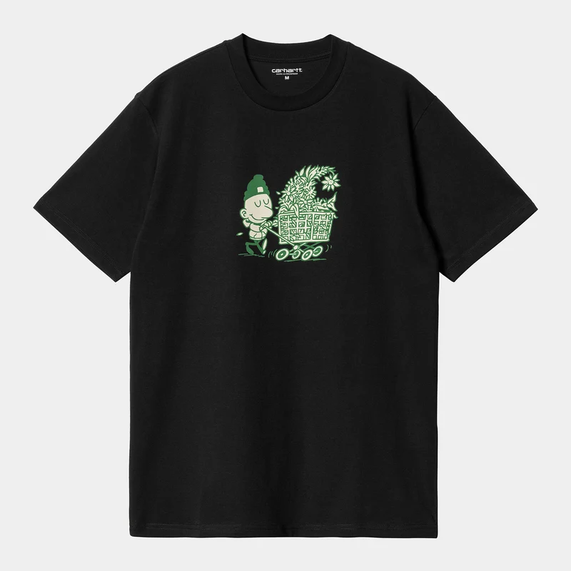 Carhartt WIP Shopper kortärmad ekologisk T-shirt för män - Svart