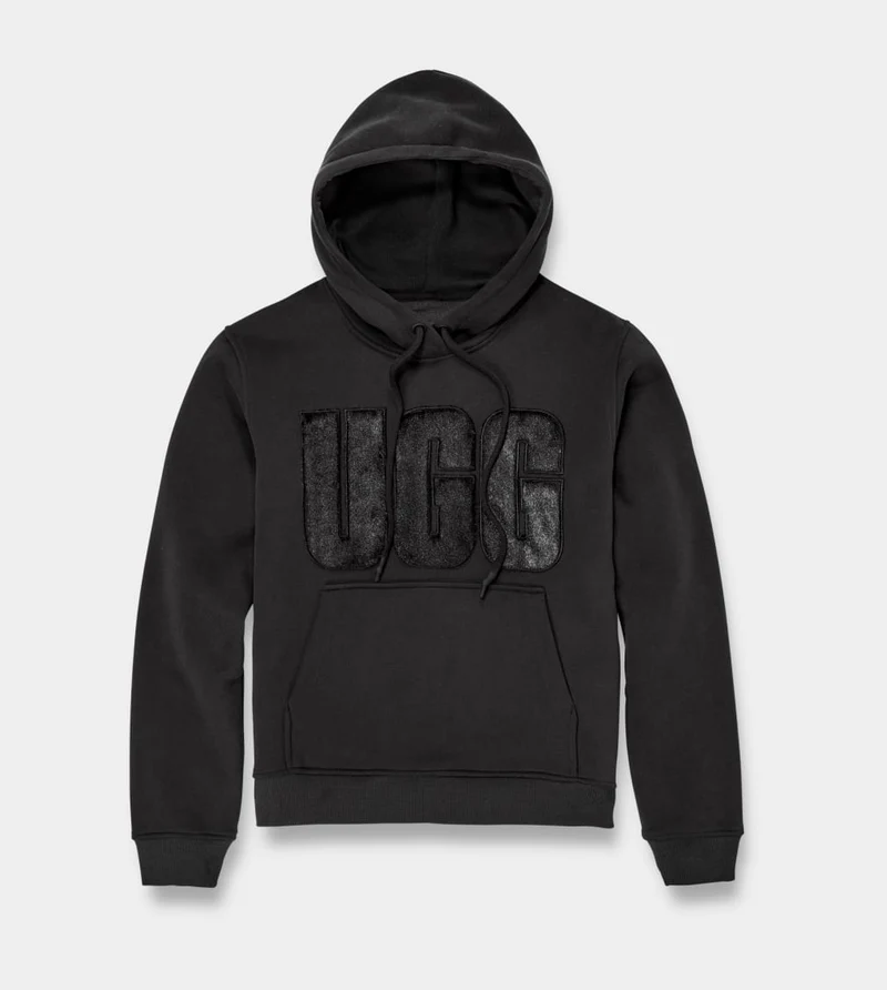 UGG Hoodie med Rey Fuzzy Logotyp dam - Svart