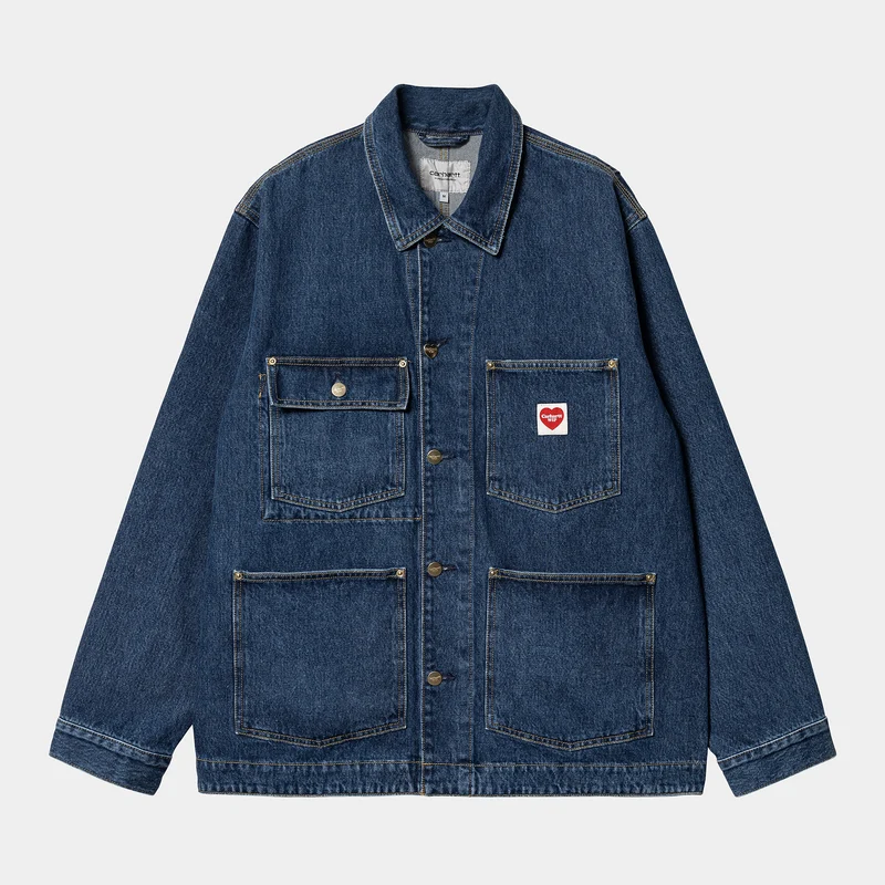 Carhartt WIP Herr Nash Stone Washed Jacka - Blå