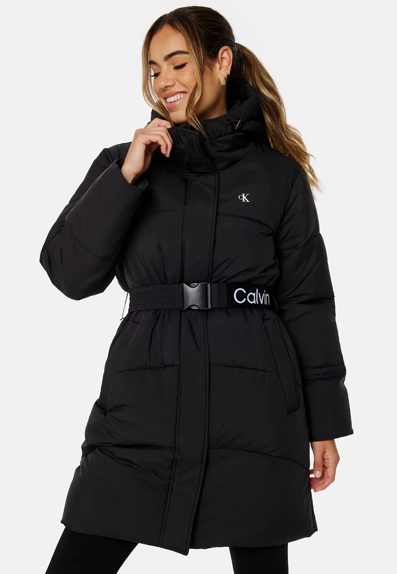 Logo Belt Long Puffer
