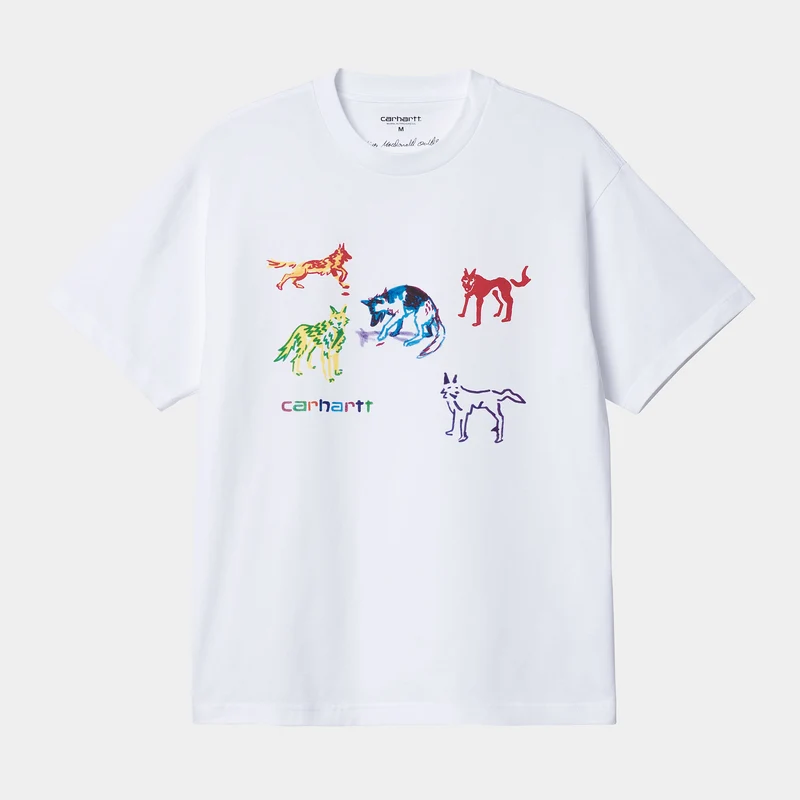 Carhartt WIP Ollie Mac Huskies kortärmad ekologisk T-shirt för män - Vit