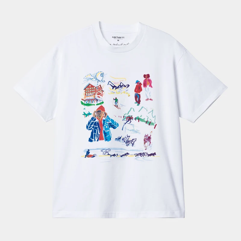 Carhartt WIP Mens Ollie Mac Chalet Kortärmad Ekologisk T-shirt - Vit
