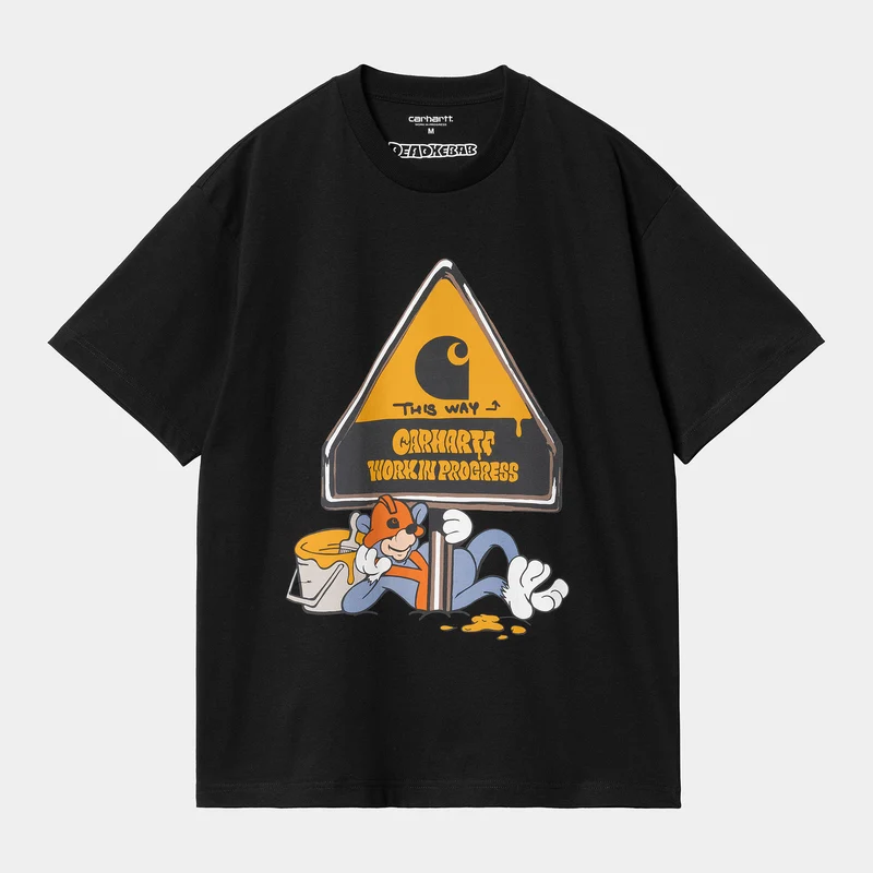 Carhartt WIP Herr Deadkebab Workin On It Kortärmad Ekologisk T-shirt - Svart