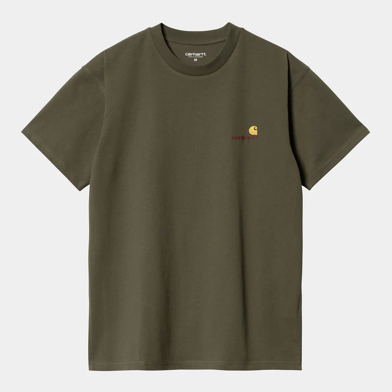 Carhartt WIP Herr Kortärmad American Script T-shirt - Växt
