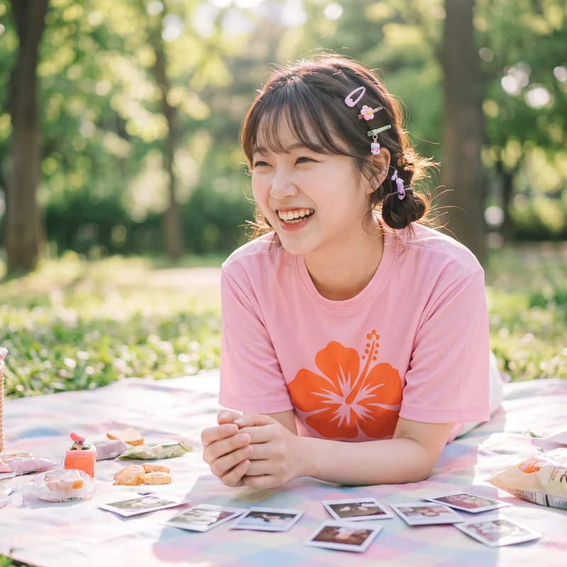 T-shirt Imprimé Floral Kawaii