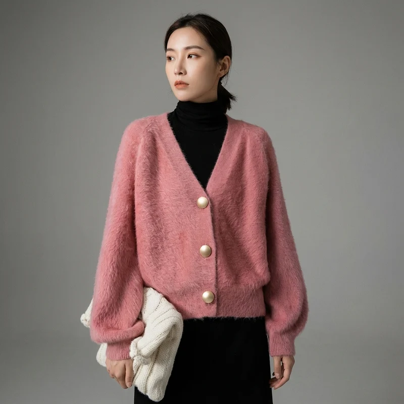 Gilet Tricoté Manches Lanternes