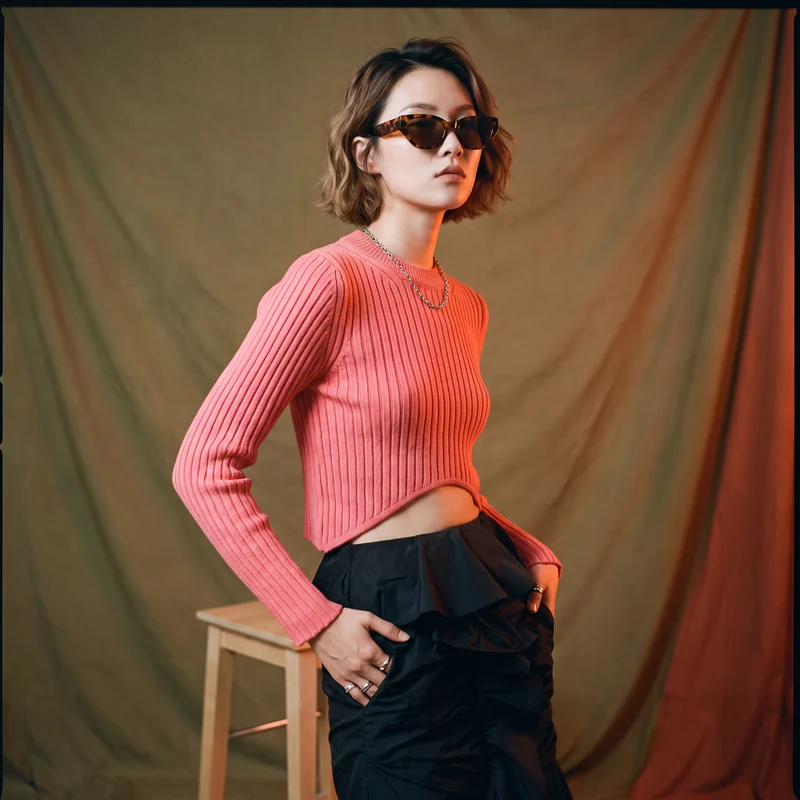 Pull Tricot Asymétrique Col Montant