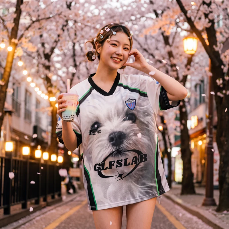 T-Shirt Imprimé Chien Kawaii