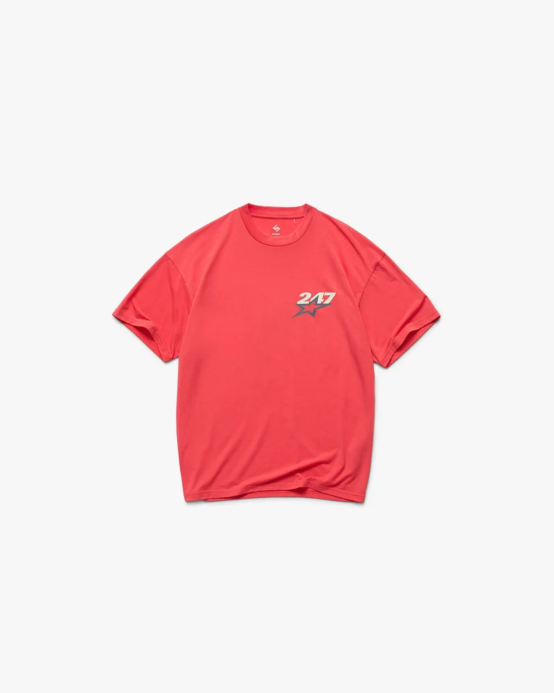 Team 247 Star Oversized T-Shirt - Racing Red