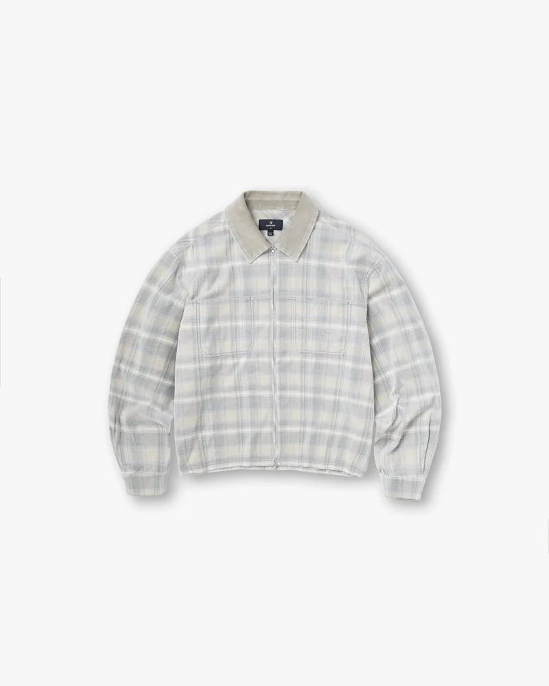 Cord Zip Flannel Shirt - Mineral