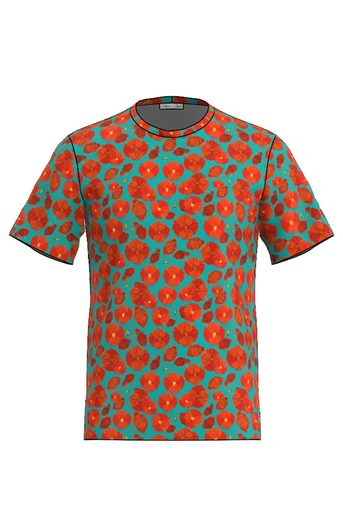 T-Shirt Erik - Vallmo turkos