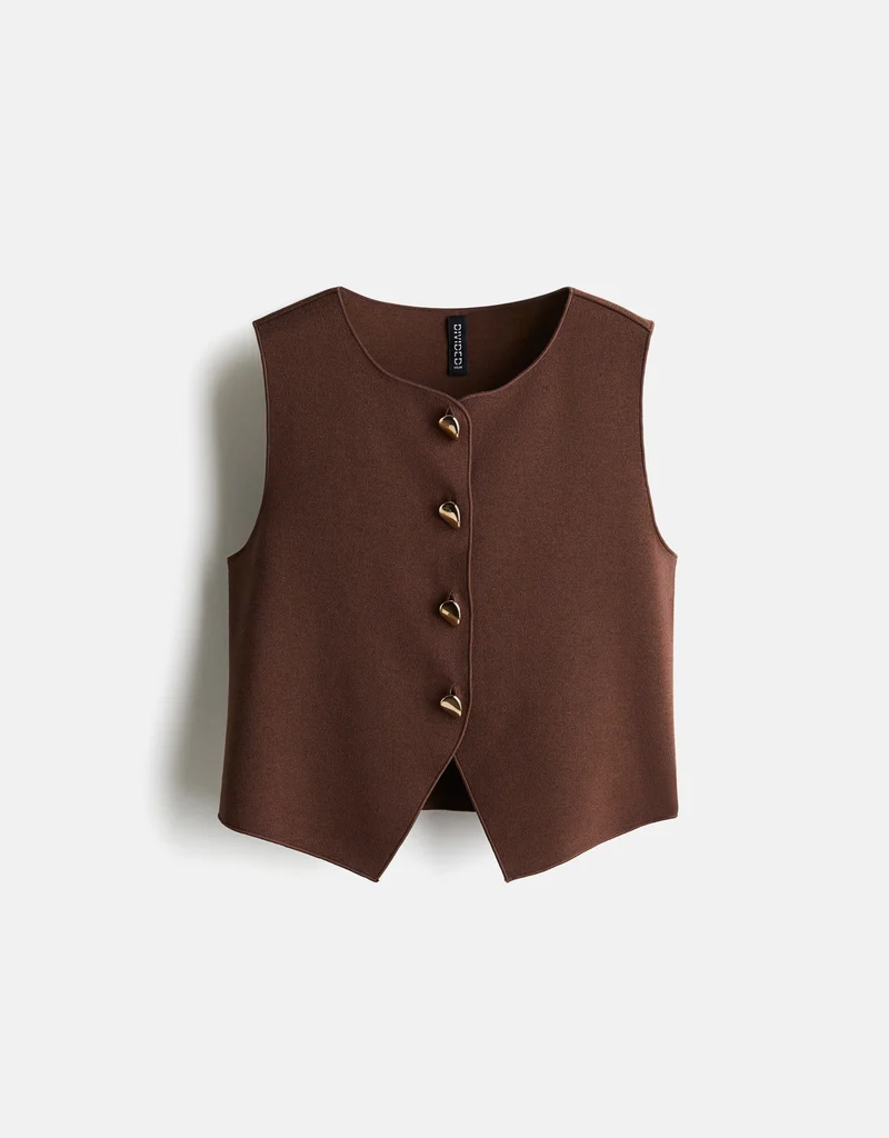 Linen-blend sleeveless shirt