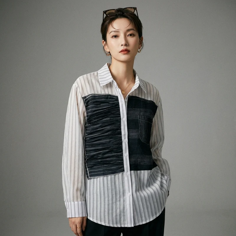 Chemise Asymétrique Rayée