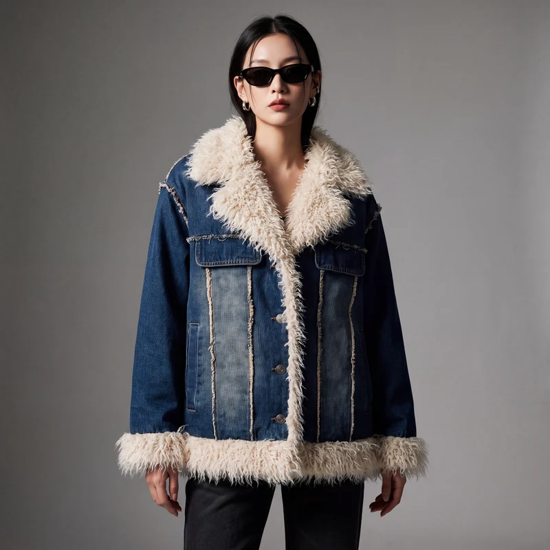 Manteau Denim Doublé Hiver